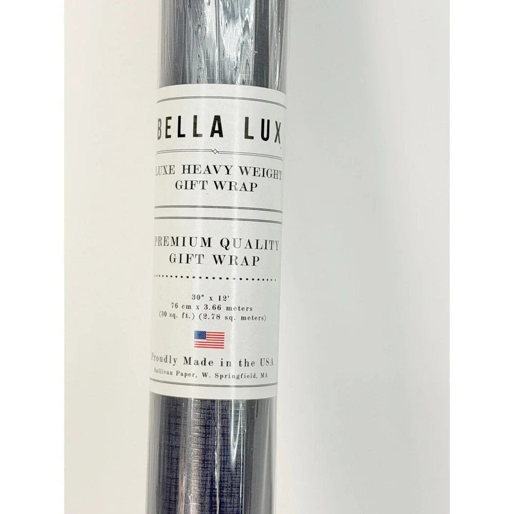 Bella Lux Luxe Heavy Weight Gift Wrap Navy Blue Textured Grid 30 SqFt 109-14